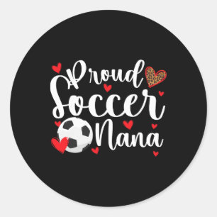 Stolze Fußball-Oma eines Fußballspielers Oma  Runder Aufkleber