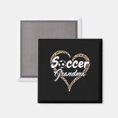 Stolze Fußball-Oma Leopard Heart  Magnet (Vorderseite/Rückseite)