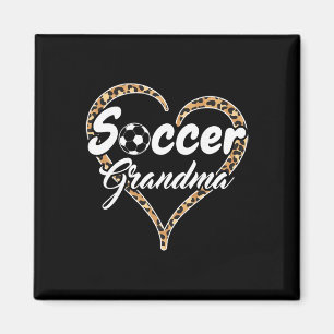 Stolze Fußball-Oma Leopard Heart Magnet