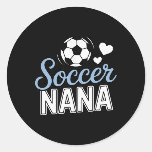 Stolze Fußball-Oma unterstützt ihre Enkelkinder be Runder Aufkleber