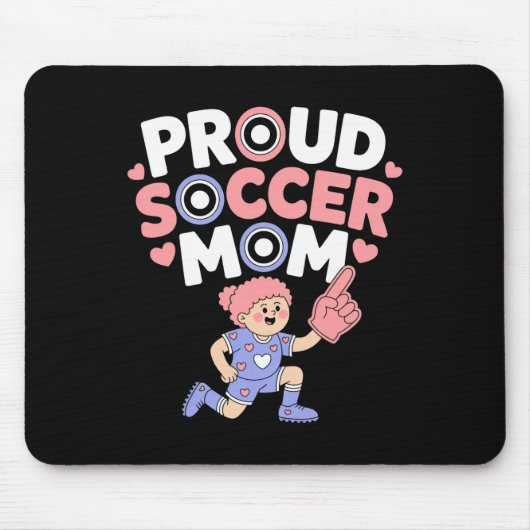 Stolze Fußballmutter Fröhlicher Fan-Support für Mü Mousepad (Vorne)