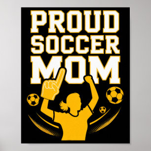Stolze Fußballmutter Fröhlicher Fan-Support für Mü Poster