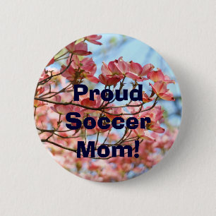Stolze Fußballmutti! Knöpfe Kinder Sport Rosa Blau Button