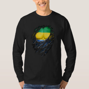 Stolze Gabunische Wurzeln Erbe Zerrissen Gabun Fl T-Shirt