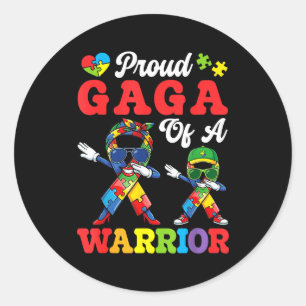 Stolze Gaga eines Autismus Kriegers Dabbing Band A Runder Aufkleber
