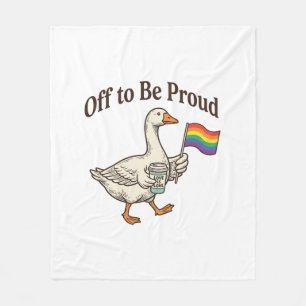 Stolze Gans Pride Parade Vintage-Shirt-Design_1 Fleecedecke
