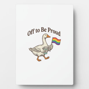Stolze Gans Pride-Parade Vintage-Shirt-Design_1 Fotoplatte