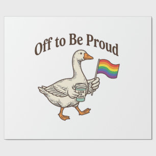 Stolze Gans Pride Parade Vintage-Shirt-Design_1 Geschenkpapier