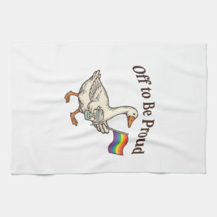 Stolze Gans Pride Parade Vintage-Shirt-Design_1 Geschirrtuch