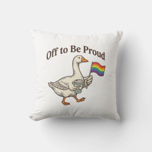 Stolze Gans Pride Parade Vintage-Shirt-Design_1 Kissen