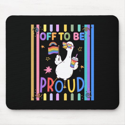 Stolze Gans Regenbogenflagge Spaß-Feier Mousepad (Vorne)