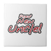 Stolze Geschenke für neue Onkel, Rot und Schwarz Fliese (Vorderseite)