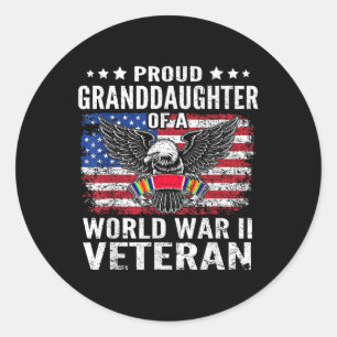 Stolze Grandtochter eines Wwii-Veteranen-Weltkrieg Runder Aufkleber