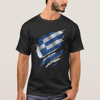 Stolze griechische Root-Torn-Ripped-Flagge T-Shirt