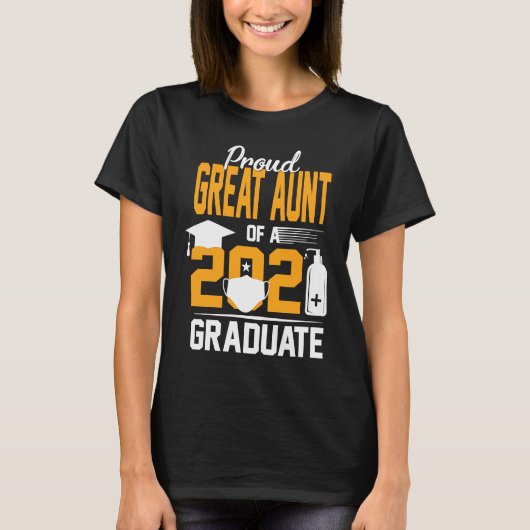 Stolze große Tante eines 2021 Graduate Face Mask H T-Shirt (Vorderseite)