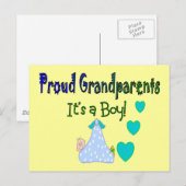 Stolze Großeltern "It's a Boy" Postkarte (Vorne/Hinten)