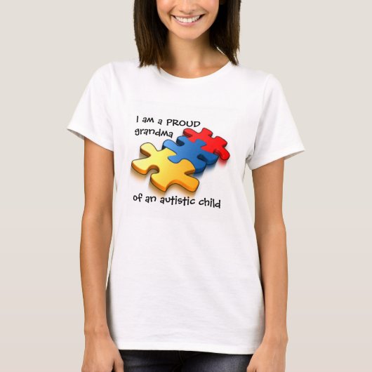 Stolze Großmutter-autistisches Kind T-Shirt (Vorderseite)