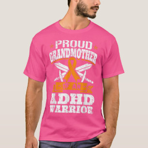 Stolze Großmutter eines ADHS-Kriegers Orange Aware T-Shirt