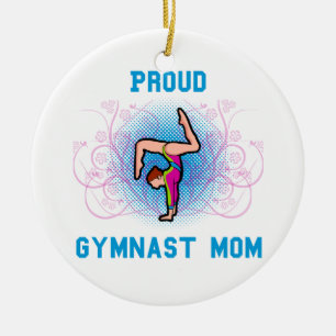 Stolze Gymnast-Mama Keramik Ornament
