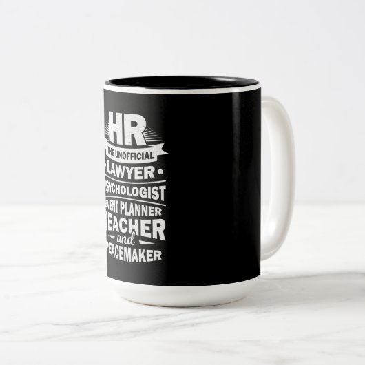 Stolze Humanressourcen Zweifarbige Tasse (VorderseiteRechts)