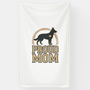 Stolze Hundefrau-Silhouette Vintage-Vektordesign_1 Banner