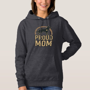 Stolze Hundefrau-Silhouette Vintage-Vektordesign_1 Hoodie