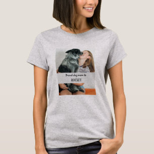 Stolze Hundemutter personalisiertes Bild und Name  T-Shirt
