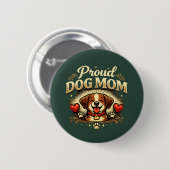 Stolze Hundemutter – Süßes & Spielendes Design für Button (Vorne & Hinten)