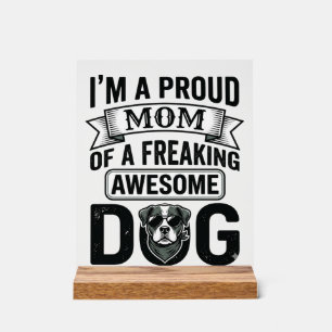 Stolze Hundemutter Vintage Gravur Vektor Design_1 Acrylschild