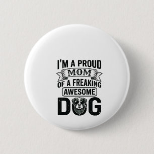 Stolze Hundemutter Vintage Gravur Vektor Design_1 Button