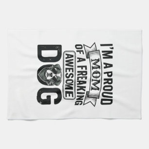 Stolze Hundemutter Vintage Gravur Vektor Design_1 Geschirrtuch