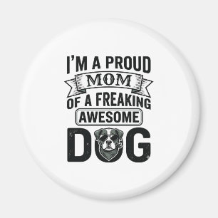 Stolze Hundemutter Vintage Gravur Vektor Design_1 Magnet