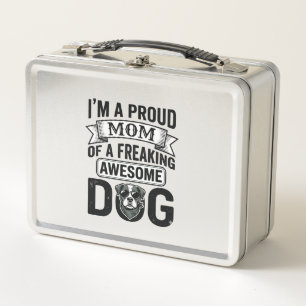 Stolze Hundemutter Vintage Gravur Vektor Design_1 Metall Brotdose
