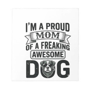 Stolze Hundemutter Vintage Gravur Vektor Design_1 Notizblock