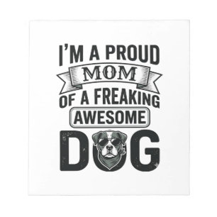 Stolze Hundemutter Vintage Gravur Vektor Design_1 Notizblock