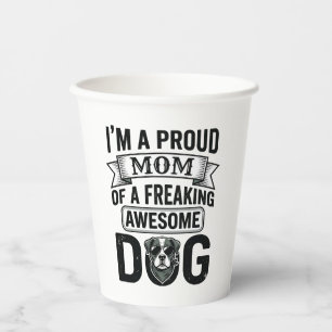 Stolze Hundemutter Vintage Gravur Vektor Design_1 Pappbecher