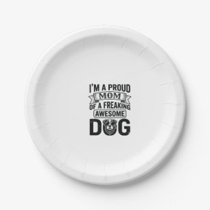 Stolze Hundemutter Vintage Gravur Vektor Design_1 Pappteller