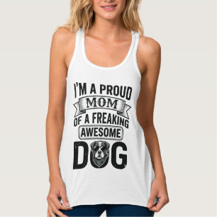 Stolze Hundemutter Vintage Gravur Vektor Design_1 Tank Top