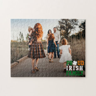 Stolze irische Familie Shamrock Glücksklee Foto Puzzle