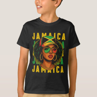 Stolze jamaikanisch-patriotische afro-schwarze Fra T-Shirt