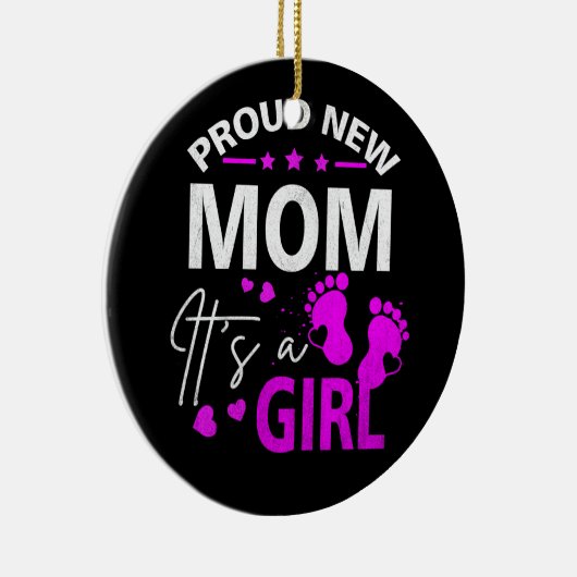 Stolze Junge Mutter Es ist ein Mädchen neue Mutter Keramik Ornament (Rechts)