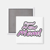 Stolze Junge Mutter Lila Textzüge und Geschenke Magnet (Vorderseite/Rückseite)