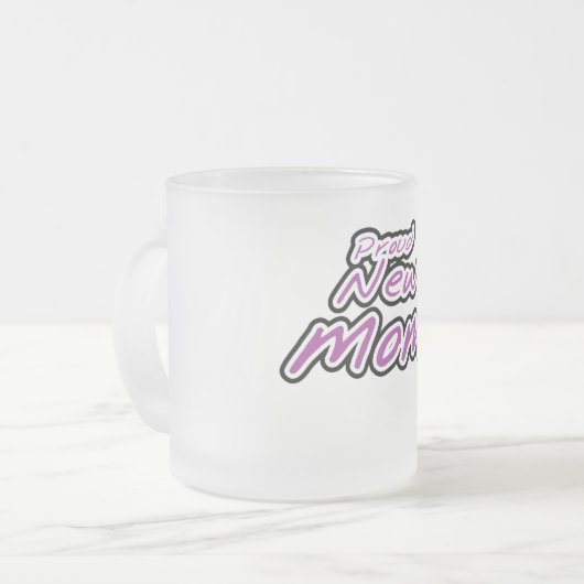 Stolze Junge Mutter Lila Textzüge und Geschenke Mattglastasse (Vorderseite Links)