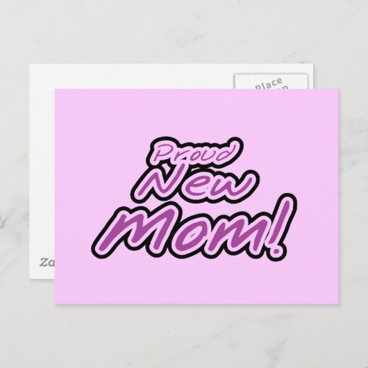 Stolze Junge Mutter Lila Textzüge und Geschenke Postkarte (Vorne/Hinten)