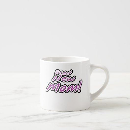 Stolze Junge Mutter Schwarz und Lila Textgeschenke Espressotasse (Rechts)