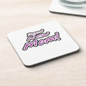 Stolze Junge Mutter Schwarz und Lila Textgeschenke Getränkeuntersetzer (Linke Seite)