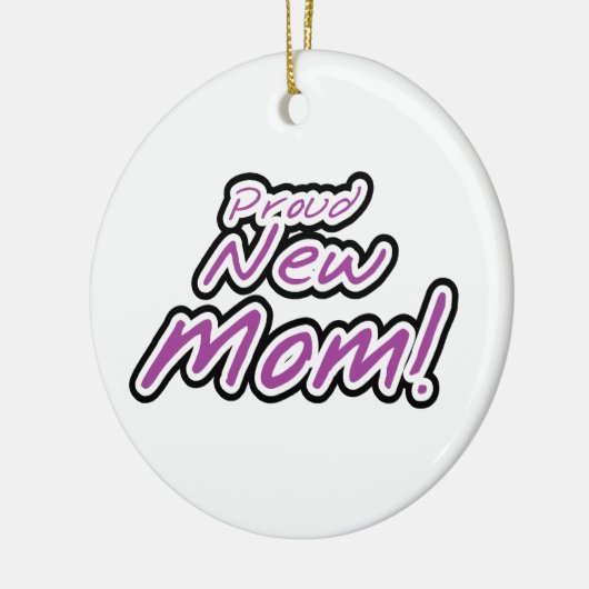 Stolze Junge Mutter Schwarz und Lila Textgeschenke Keramik Ornament (Links)