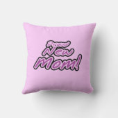 Stolze Junge Mutter Schwarz und Lila Textgeschenke Kissen (Rückseite)