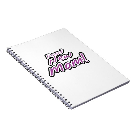 Stolze Junge Mutter Schwarz und Lila Textgeschenke Notizblock (Rechte Seite)