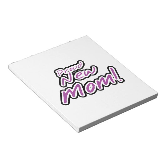 Stolze Junge Mutter Schwarz und Lila Textgeschenke Notizblock (angewinkelt)